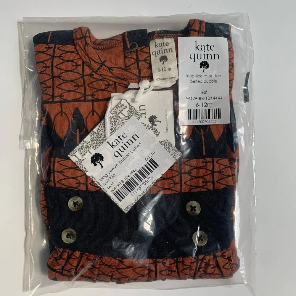 NWT Kate Quinn Organics baby girl bubble romper 6-12 months